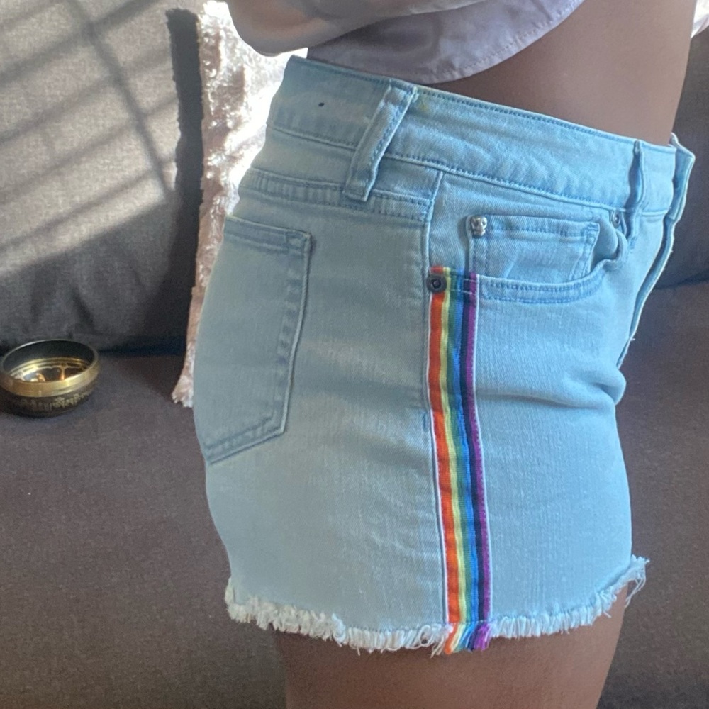 Rainbow stripe shorts